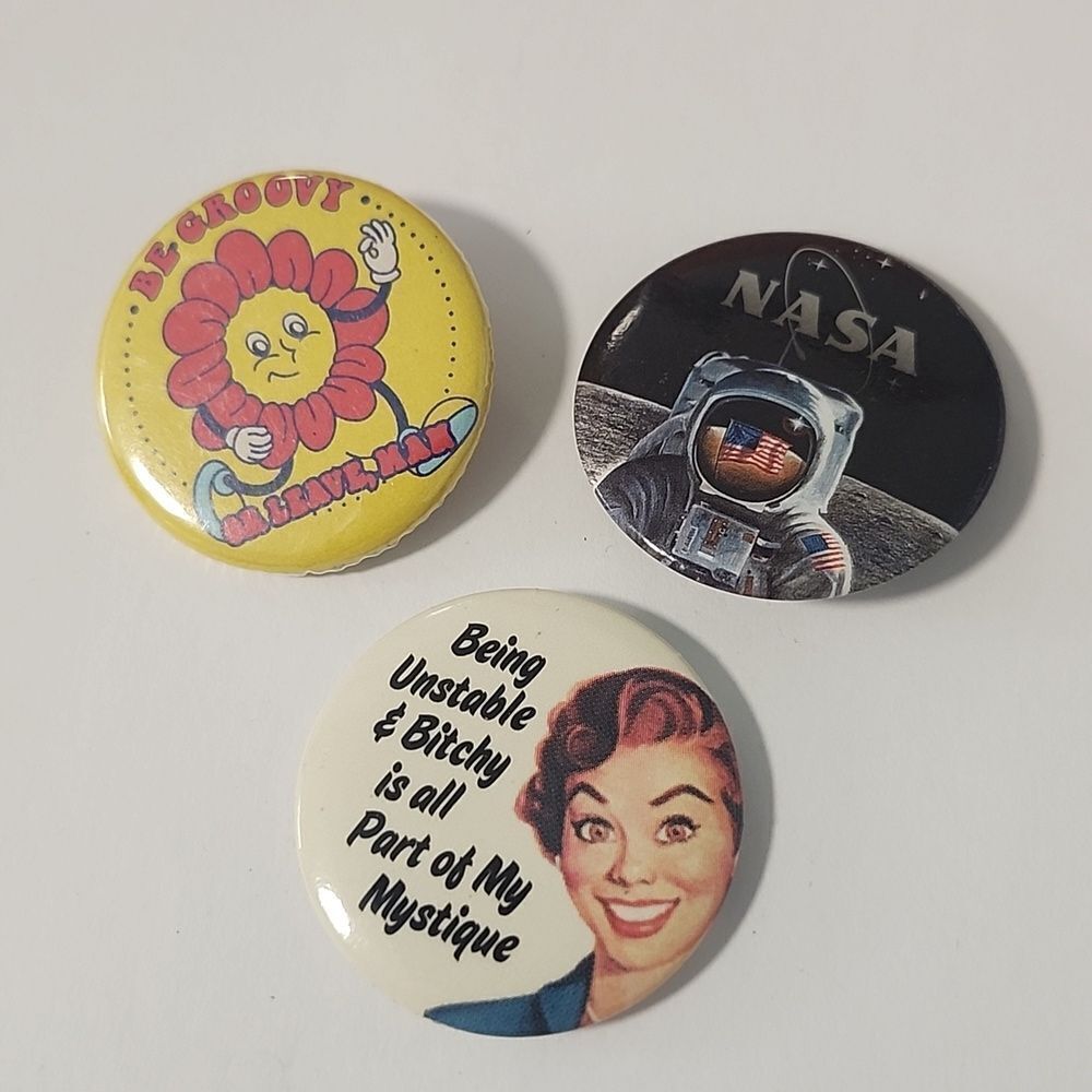 Set of 3 Button Pins